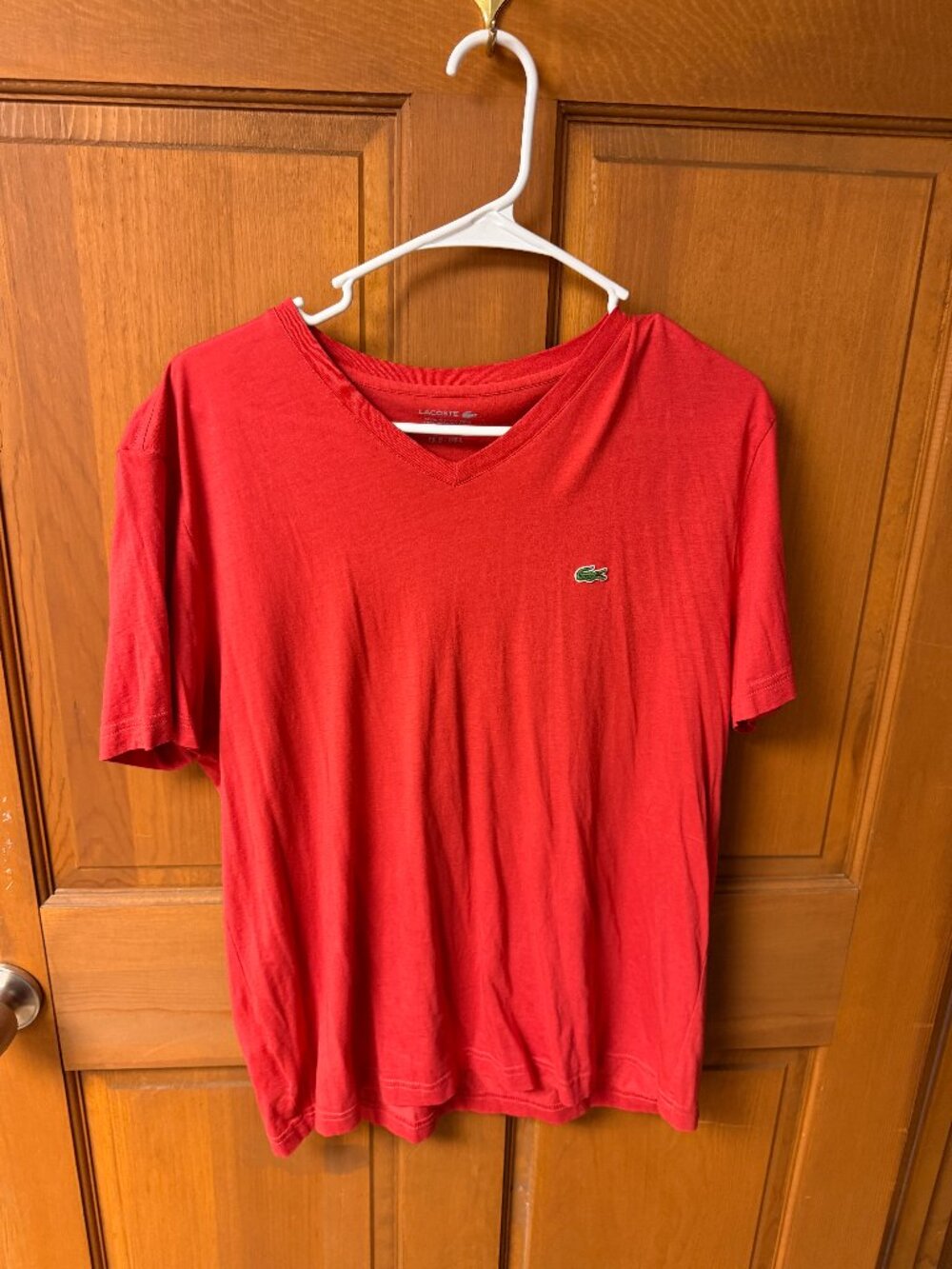 Lacoste Men's Red T-Shirt Size Large In Great Shape!